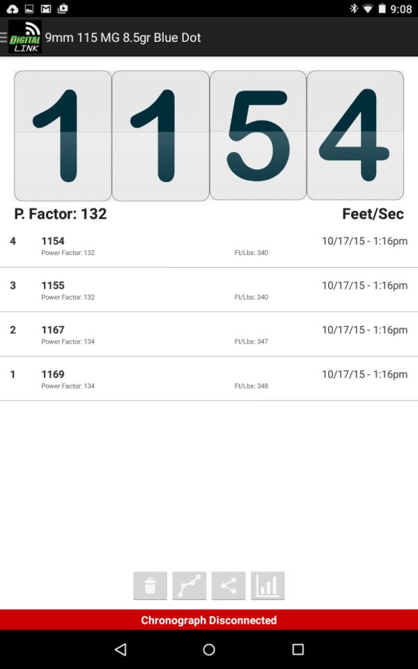 Competition Electronics Digital Link Android ap results screen