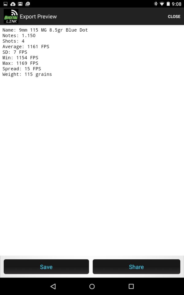 Competition Electronics Digital Link Android ap export feature